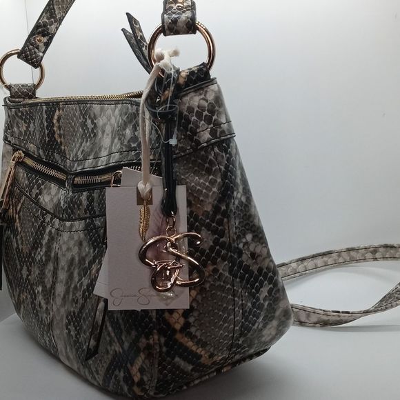 Jessica Simpson Natural Python Sabrina Shoulder Bag NWT - Picture 2 of 14